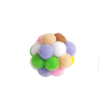 Renkli Ponpon Top Kedi Oyuncağı 5 cm