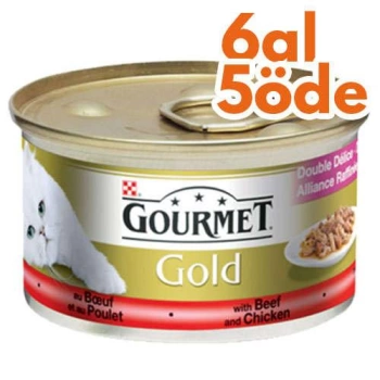 Gourmet Gold Soslu Sığır Etli Tavuklu Kedi Konservesi 85 Gr - 6 Al 5 Öde