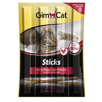 Gimcat Kedi Ödül Çubuğu Sticks Kümes Hayvanlı 4 lü / 20 Gr.