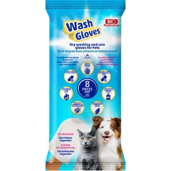 Bio Pet Active Wash Gloves Kuru Yıkama Bakım Eldiveni ( 8 Adet )