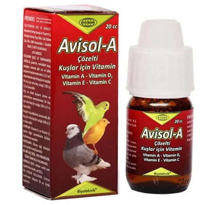 Biyoteknik Avisol A Kuşlar için Sıvı Vitamin (A - D3 - E - C)