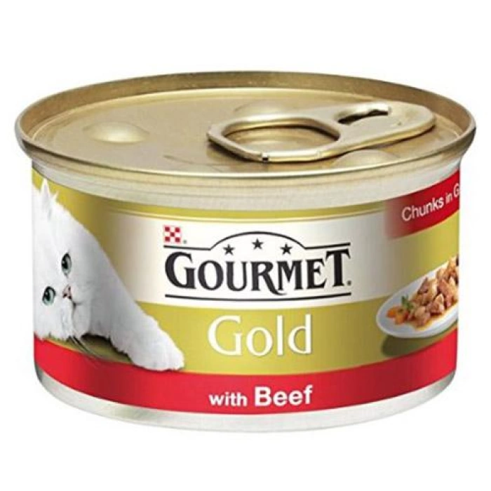 Gourmet Gold Parça Etli Soslu Sığır Etli Kedi Konservesi 85 Gr