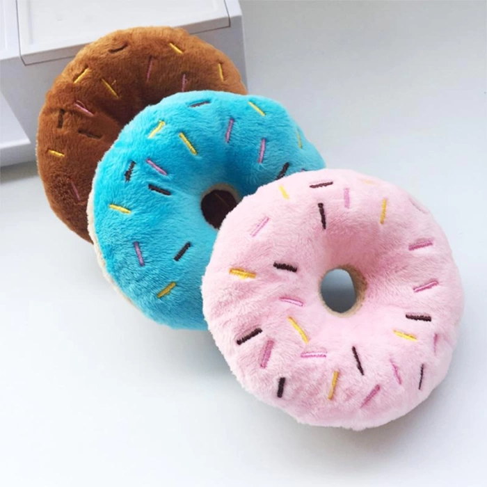 Donut Şekilli Köpek Peluş Oyuncak 11 cm 1 Adet