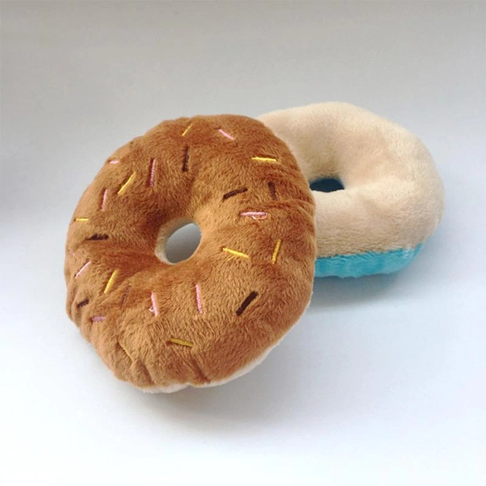 Donut Şekilli Köpek Peluş Oyuncak 11 cm 1 Adet