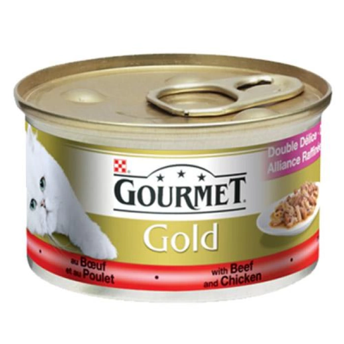 Gourmet Gold Soslu Sığır Etli Tavuklu Kedi Konservesi 85 Gr.