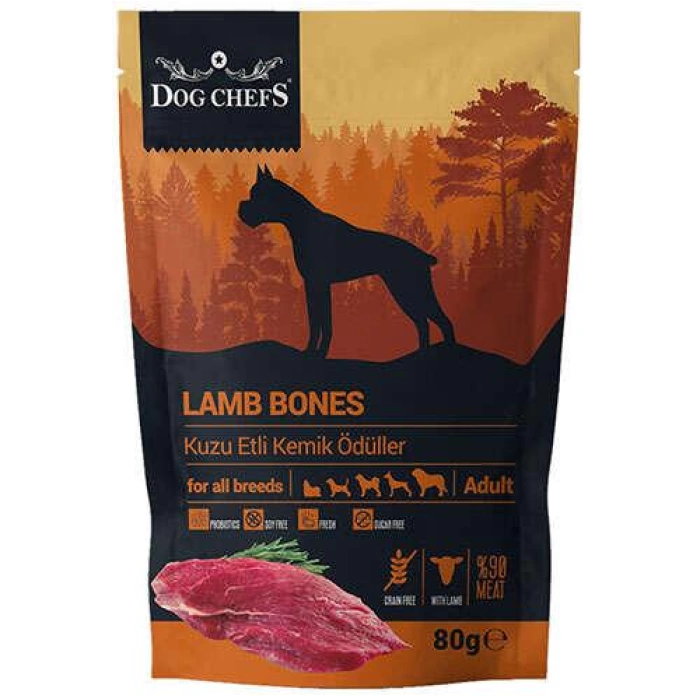 Dog Chefs Lamb Bones Kuzu Etli Tahılsız Köpek Ödül Maması 80 Gr.