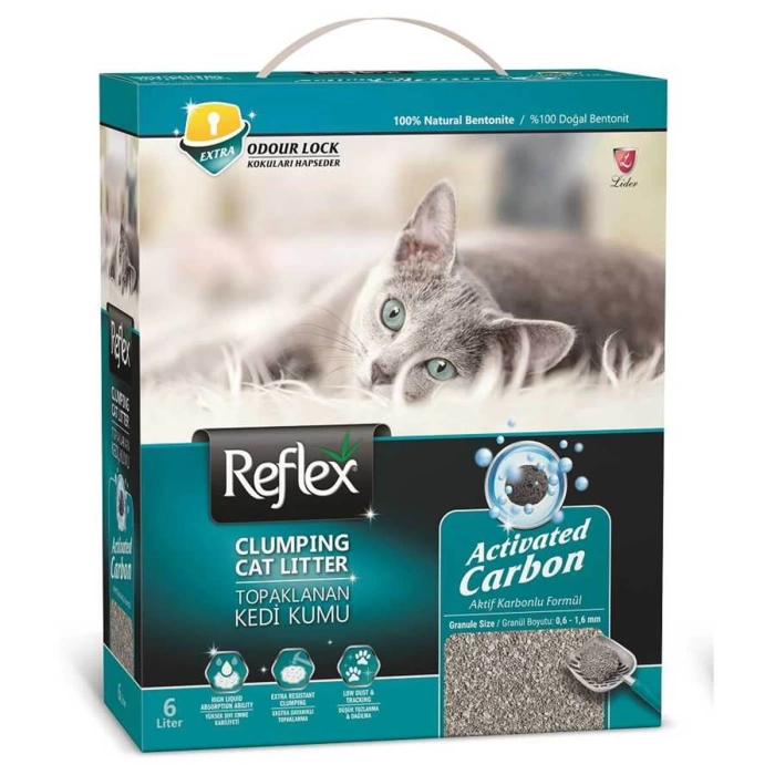 Reflex Aktif Karbonlu Topaklanan Kedi Kumu 10 Lt.