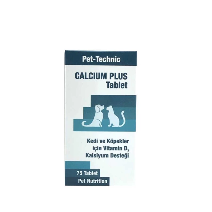 Pet-Technic Calcium Plus Kedi Köpek D3 Kalsiyum Desteği 75 Tablet