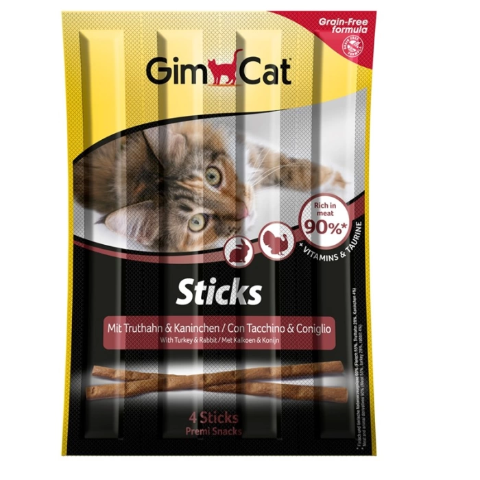 Gimcat Kedi Ödül Çubuğu Sticks Hindi Tavşan Etli 4 lü / 20 Gr.