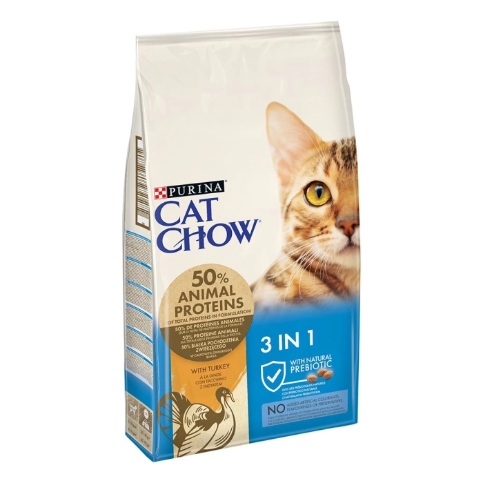 Cat Chow Adult 3 IN 1 Feline Yetişkin Kediler İçin Hindi Etli Kedi Maması 15 Kg