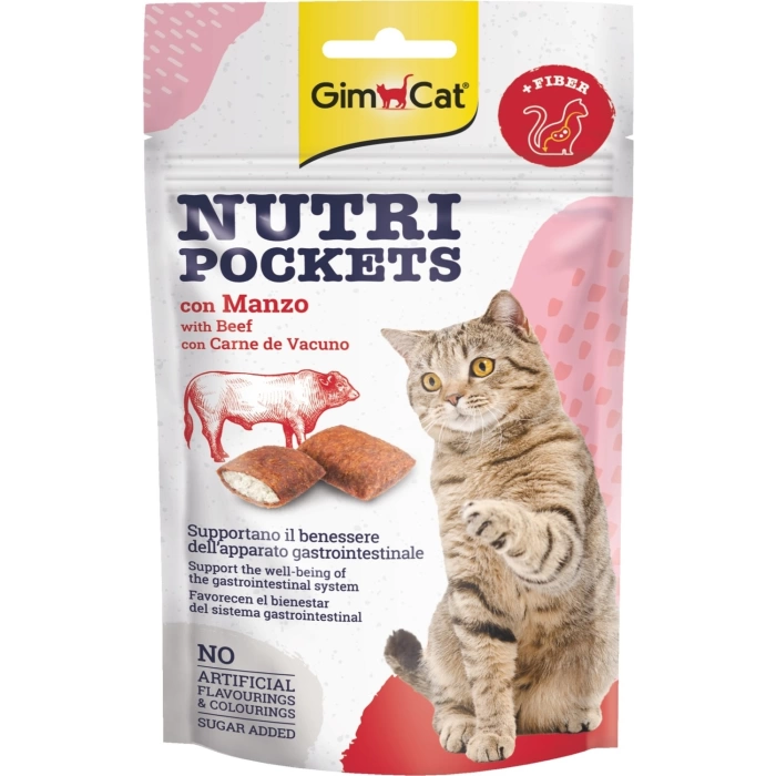 Gimcat Nutripockets Kedi Ödülü Biftek Malt 60 Gr