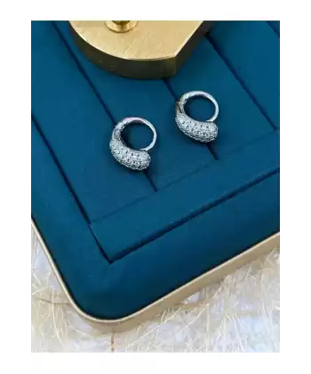 SILVER ZIRKON TAS DETAYLI MINIMAL KUPE