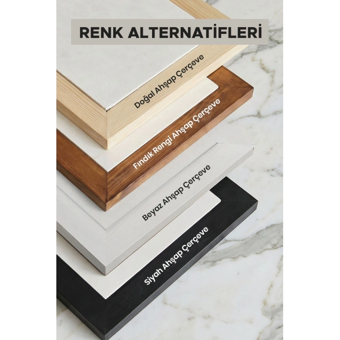 - Vincent Van Gogh - Ahşap Çerçeveli Taş Tablo