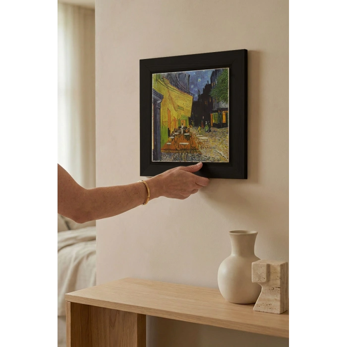 - Vincent Van Gogh - Ahşap Çerçeveli Taş Tablo