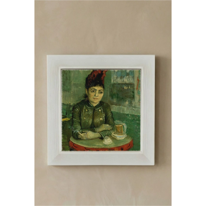 Vincent Van Gogh - Café du Tambourin - Doğal Ahşap Çerçeveli Taş Tablo