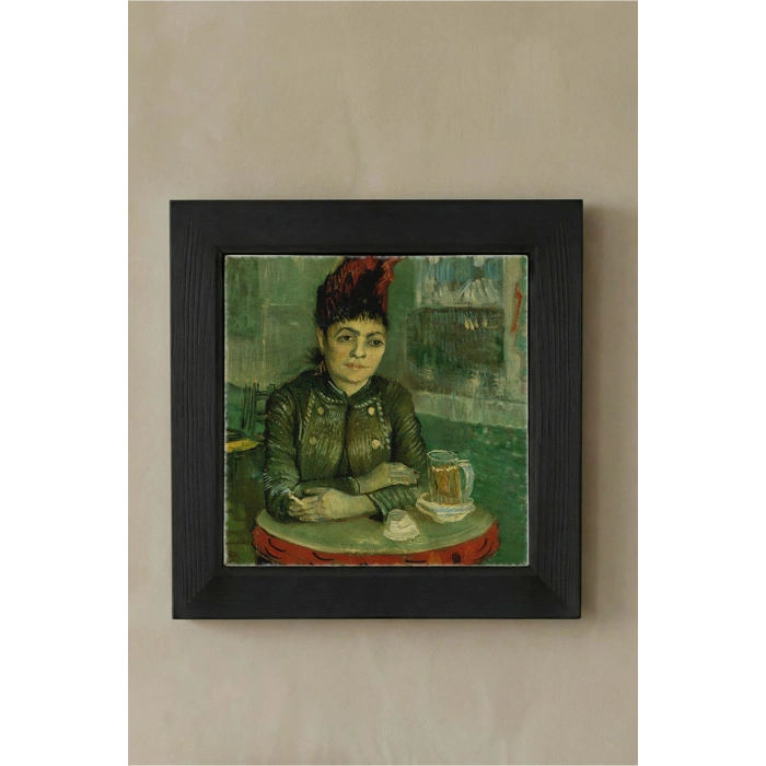 Vincent Van Gogh - Café du Tambourin - Doğal Ahşap Çerçeveli Taş Tablo