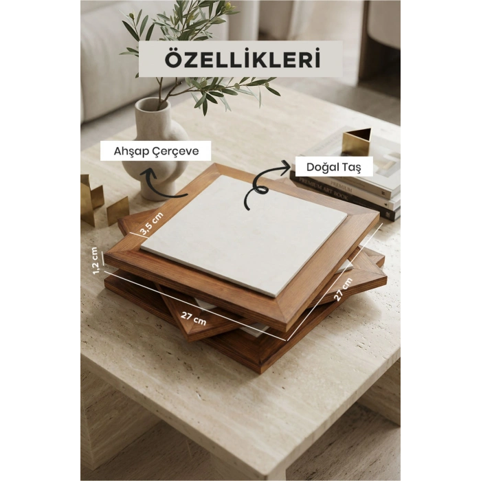 Vincent Van Gogh - Père Tanguy Portresi - Doğal Ahşap Çerçeveli Taş Tablo