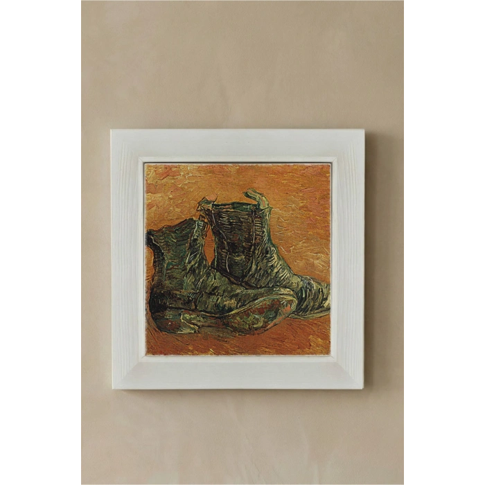 Vincent Van Gogh - A Pair of Shoes - Doğal Ahşap Çerçeveli Taş Tablo