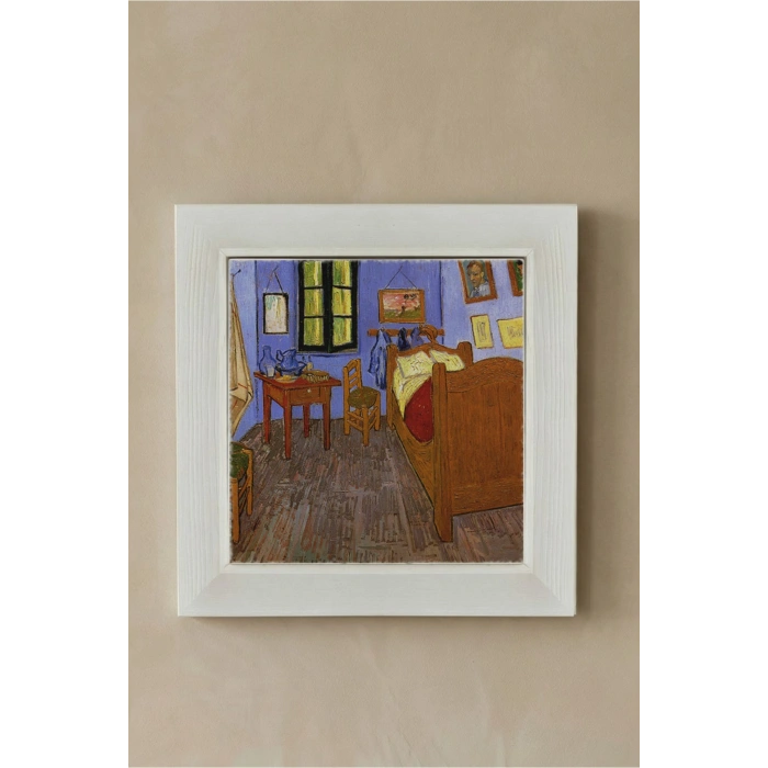 Vincent Van Gogh - The Room - Doğal Ahşap Çerçeveli Taş Tablo