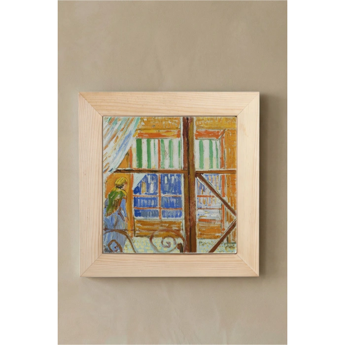 Vincent Van Gogh - Butcher Shop - Doğal Ahşap Çerçeveli Taş Tablo