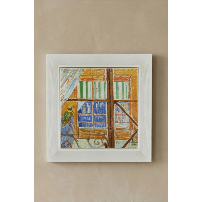 Vincent Van Gogh - Butcher Shop - Doğal Ahşap Çerçeveli Taş Tablo