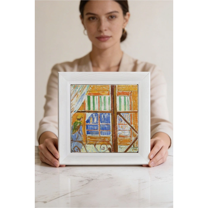 Vincent Van Gogh - Butcher Shop - Doğal Ahşap Çerçeveli Taş Tablo