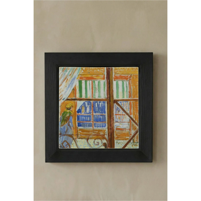 Vincent Van Gogh - Butcher Shop - Doğal Ahşap Çerçeveli Taş Tablo