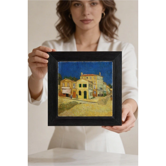 Vincent Van Gogh - The House - Doğal Ahşap Çerçeveli Taş Tablo