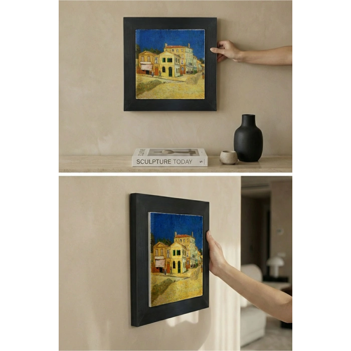 Vincent Van Gogh - The House - Doğal Ahşap Çerçeveli Taş Tablo