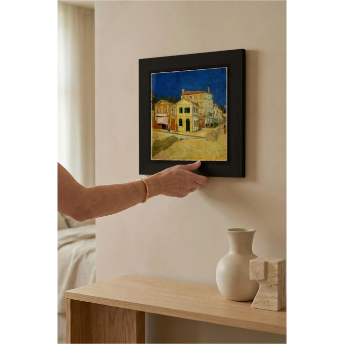 Vincent Van Gogh - The House - Doğal Ahşap Çerçeveli Taş Tablo