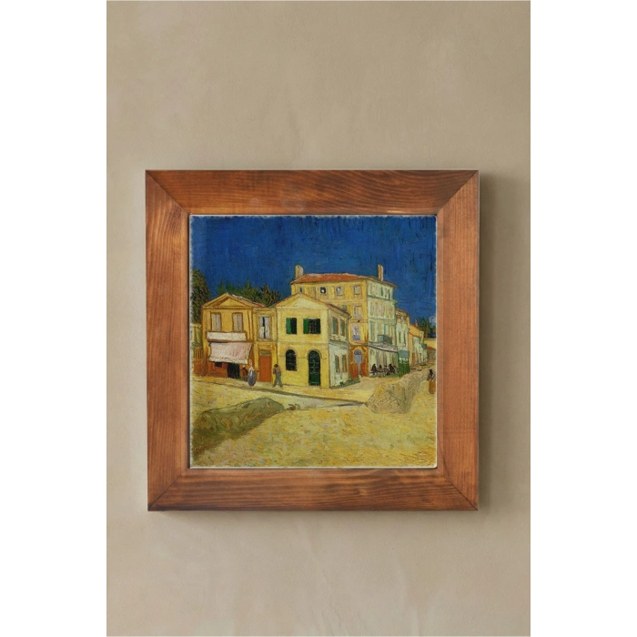 Vincent Van Gogh - The House - Doğal Ahşap Çerçeveli Taş Tablo