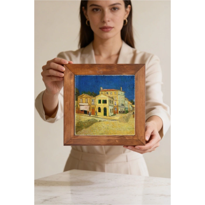 Vincent Van Gogh - The House - Doğal Ahşap Çerçeveli Taş Tablo