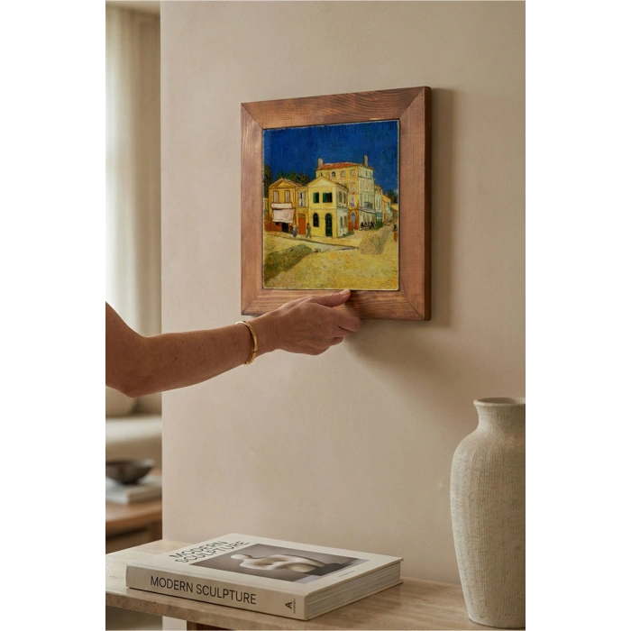 Vincent Van Gogh - The House - Doğal Ahşap Çerçeveli Taş Tablo
