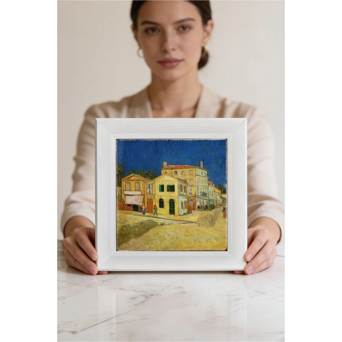 Vincent Van Gogh - The House - Doğal Ahşap Çerçeveli Taş Tablo