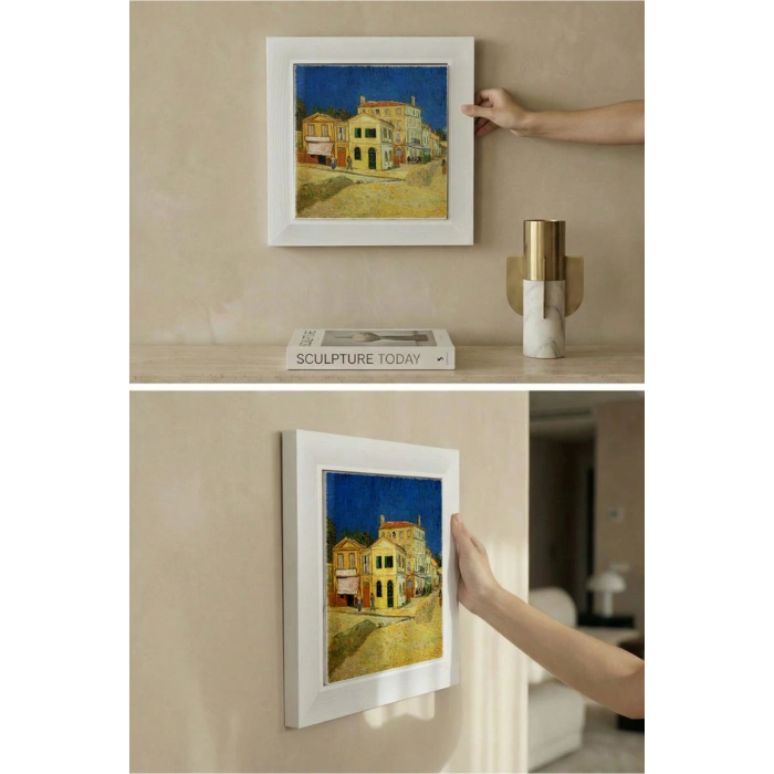 Vincent Van Gogh - The House - Doğal Ahşap Çerçeveli Taş Tablo