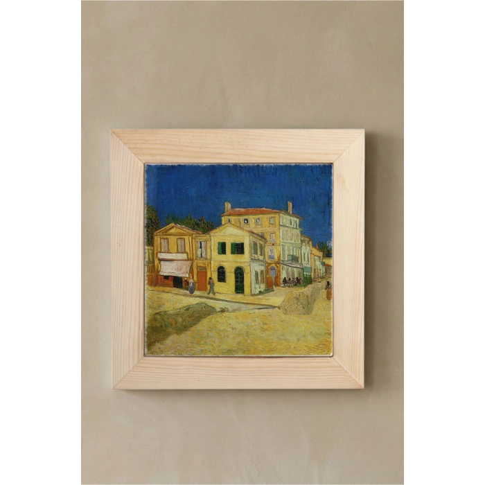 Vincent Van Gogh - The House - Doğal Ahşap Çerçeveli Taş Tablo