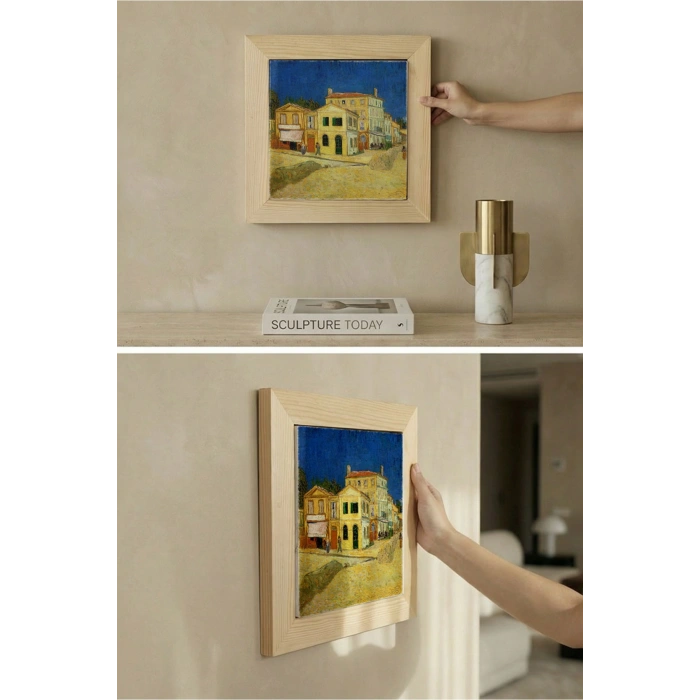 Vincent Van Gogh - The House - Doğal Ahşap Çerçeveli Taş Tablo