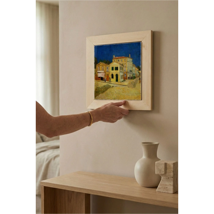 Vincent Van Gogh - The House - Doğal Ahşap Çerçeveli Taş Tablo