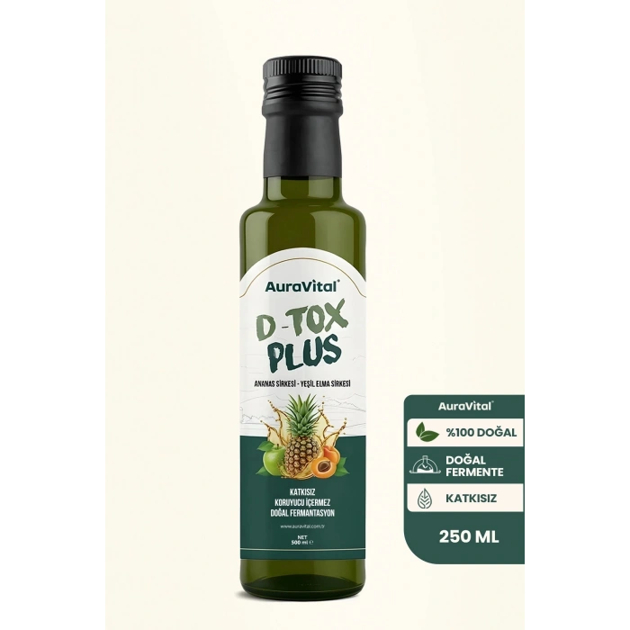 Doğal Fermantasyon Detoks Sirkesi Detox Plus Sirke Ananas Sirkesi ve Yeşil Elma Sirkesi