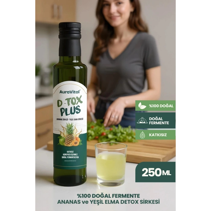 Doğal Fermantasyon Detoks Sirkesi Detox Plus Sirke Ananas Sirkesi ve Yeşil Elma Sirkesi