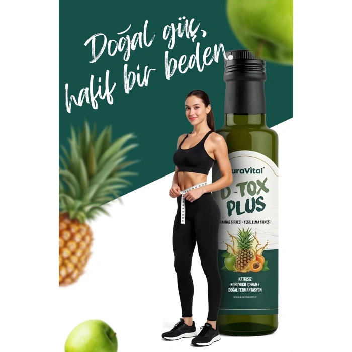 Doğal Fermantasyon Detoks Sirkesi Detox Plus Sirke Ananas Sirkesi ve Yeşil Elma Sirkesi