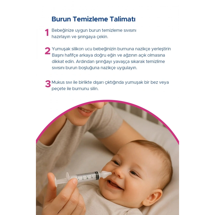 Bebek Burun Yıkama Şırıngası ve 4 Adet Yedek Uç