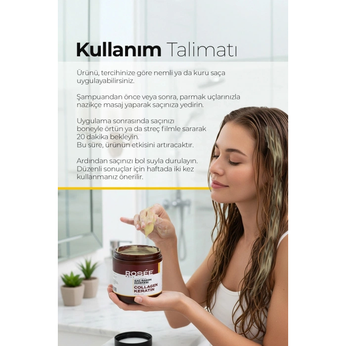 Kolajen ve Keratin Saç Bakım Maskesi Onarıcı Repair Kolajen Saç Maskesi 500 ml