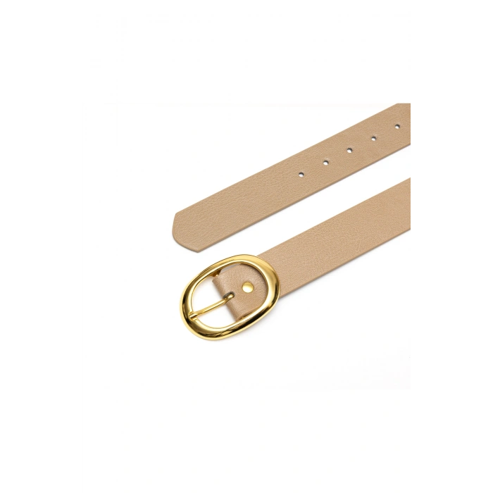 Kadın Gold Oval Tokalı Kemer Günlük Etek Pantolon Elbise Kemeri