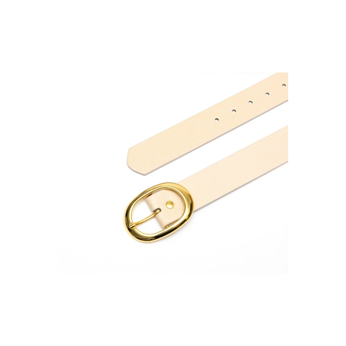 Kadın Gold Oval Tokalı Kemer Günlük Etek Pantolon Elbise Kemeri