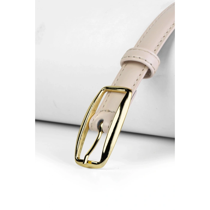 Kadın İnce Oval Gold Tokalı Kemer – Şık Elbise & Pantolon Uyumlu