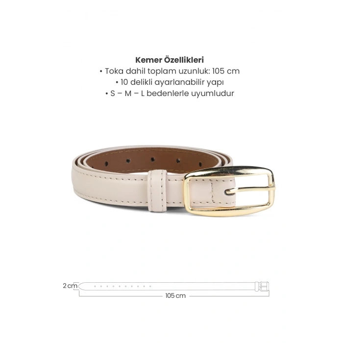 Kadın İnce Oval Gold Tokalı Kemer – Şık Elbise & Pantolon Uyumlu