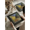 - Vincent Van Gogh - Ahşap Çerçeveli Taş Tablo