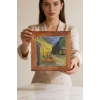 - Vincent Van Gogh - Ahşap Çerçeveli Taş Tablo