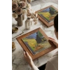 - Vincent Van Gogh - Ahşap Çerçeveli Taş Tablo